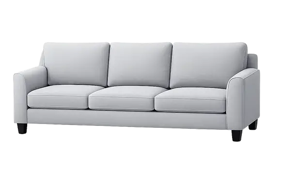 Gray 3-seater fabric sofa
