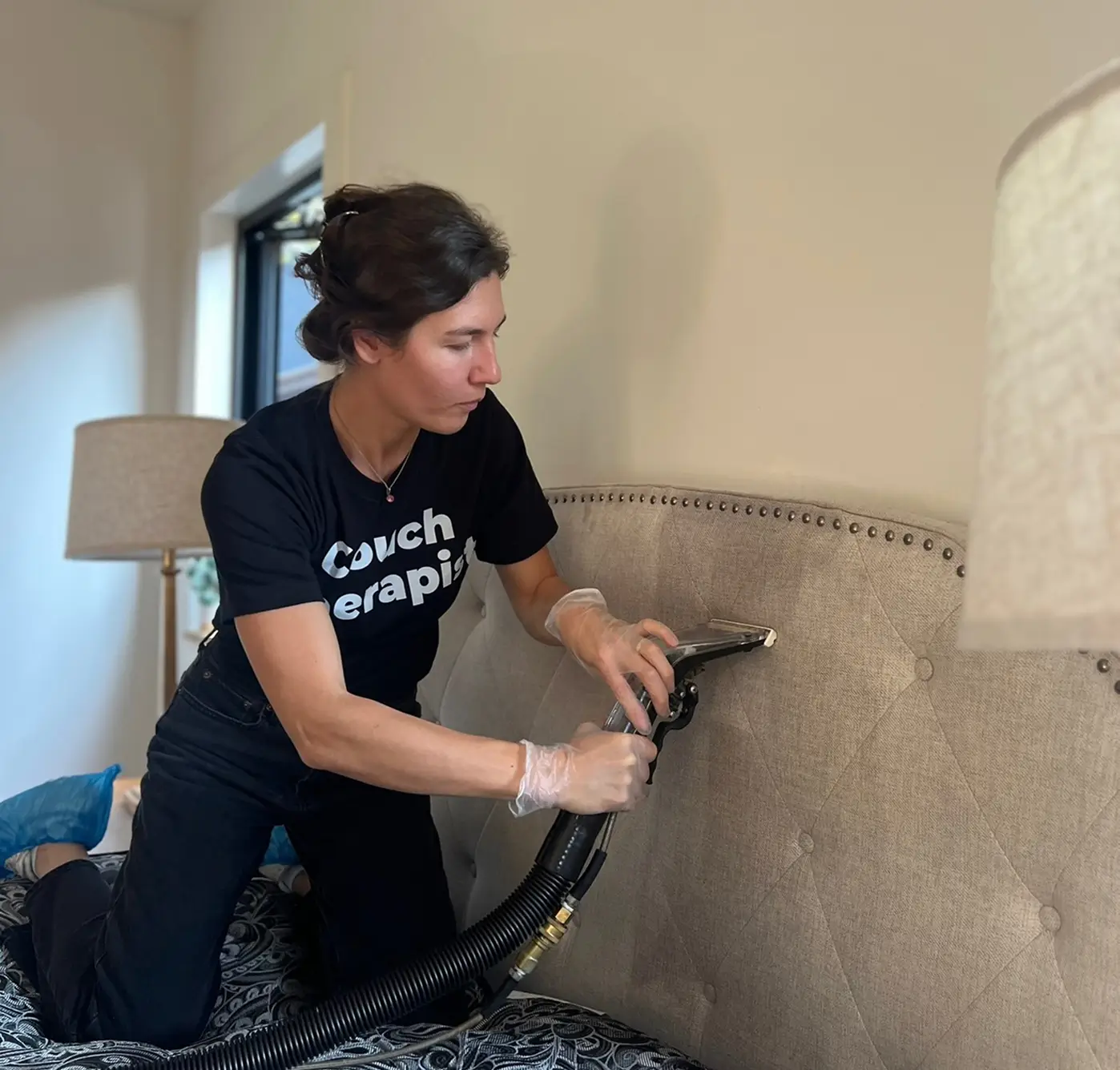 Mattress pre-treatment and deep cleaning in Dallas removing embedded stains and buildup