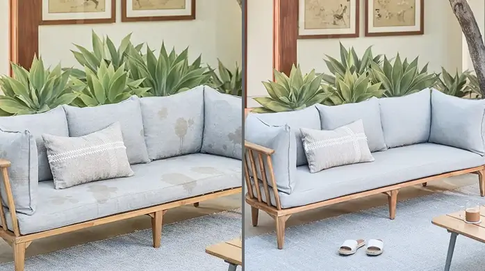 Patio fabric cleaning in Dallas restoring outdoor cushions and seating upholstery