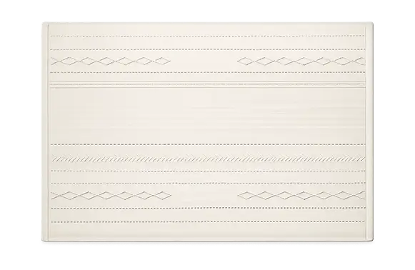 Off-white flat-woven cotton rug with a subtle diamond pattern