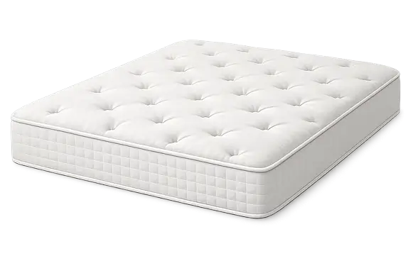 White queen-size tufted mattress